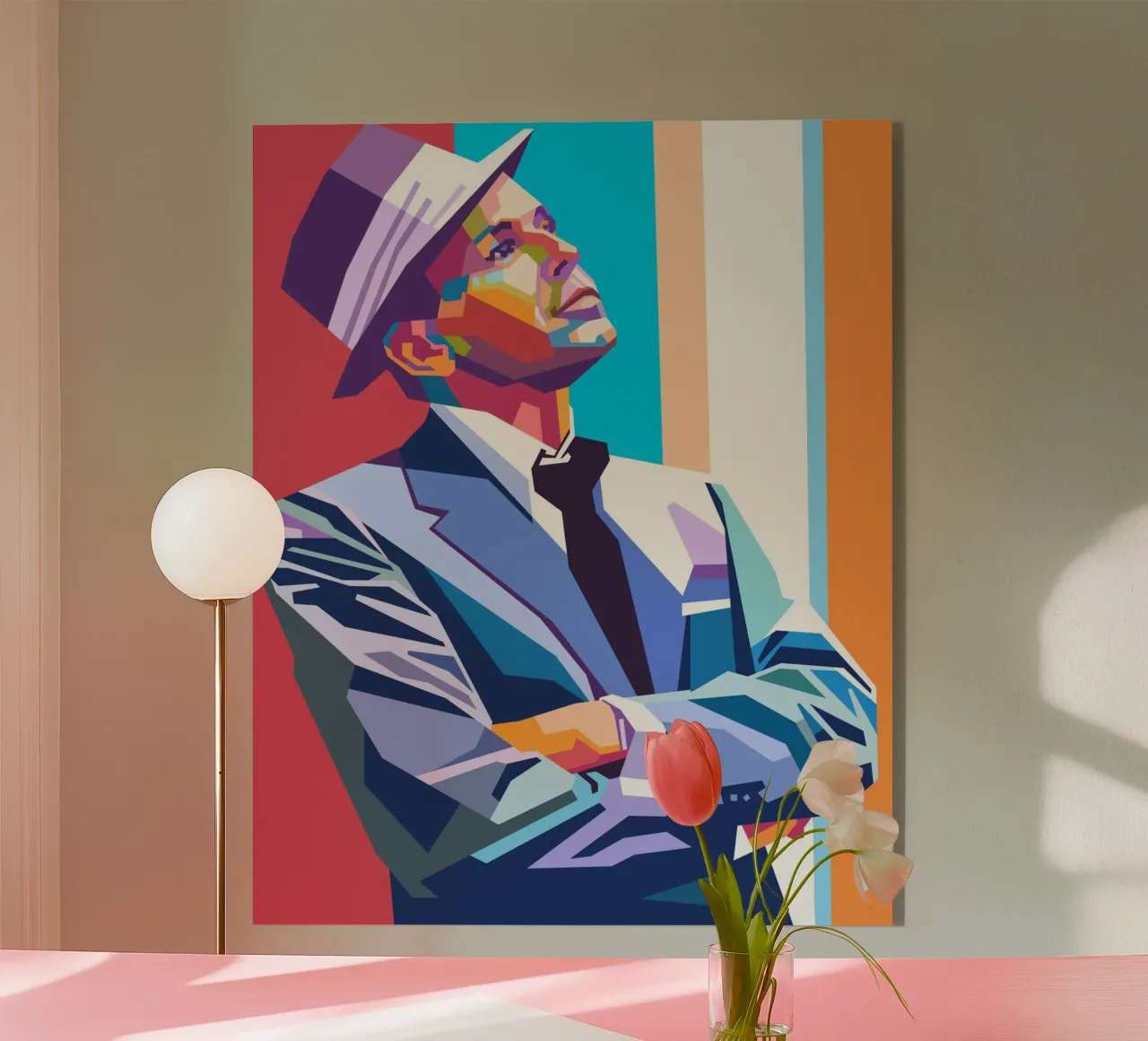 L'iconico cantante Frank Sinatra plexiglass da Hantamrata