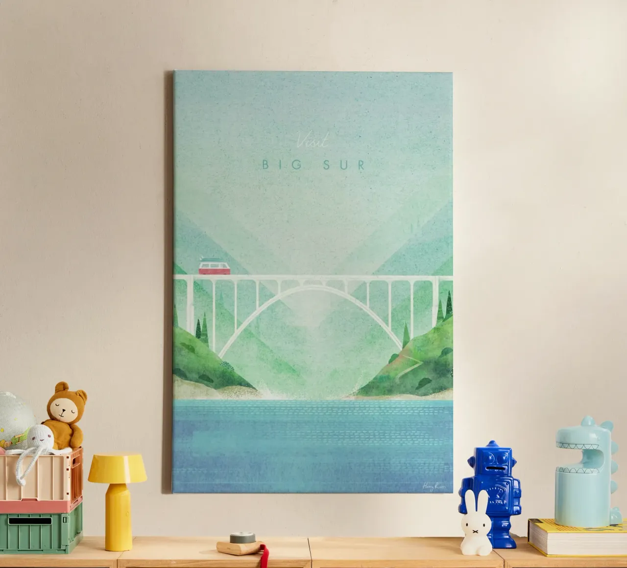 Big Sur canvas met Baklijst van Henry Rivers