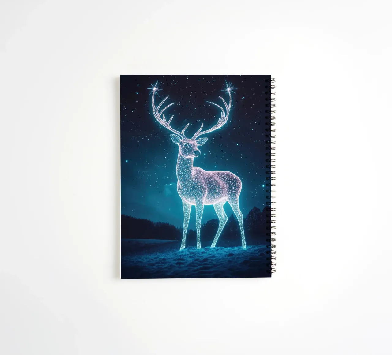deer antlers night stars spiral notebook by James Isaac Jackson