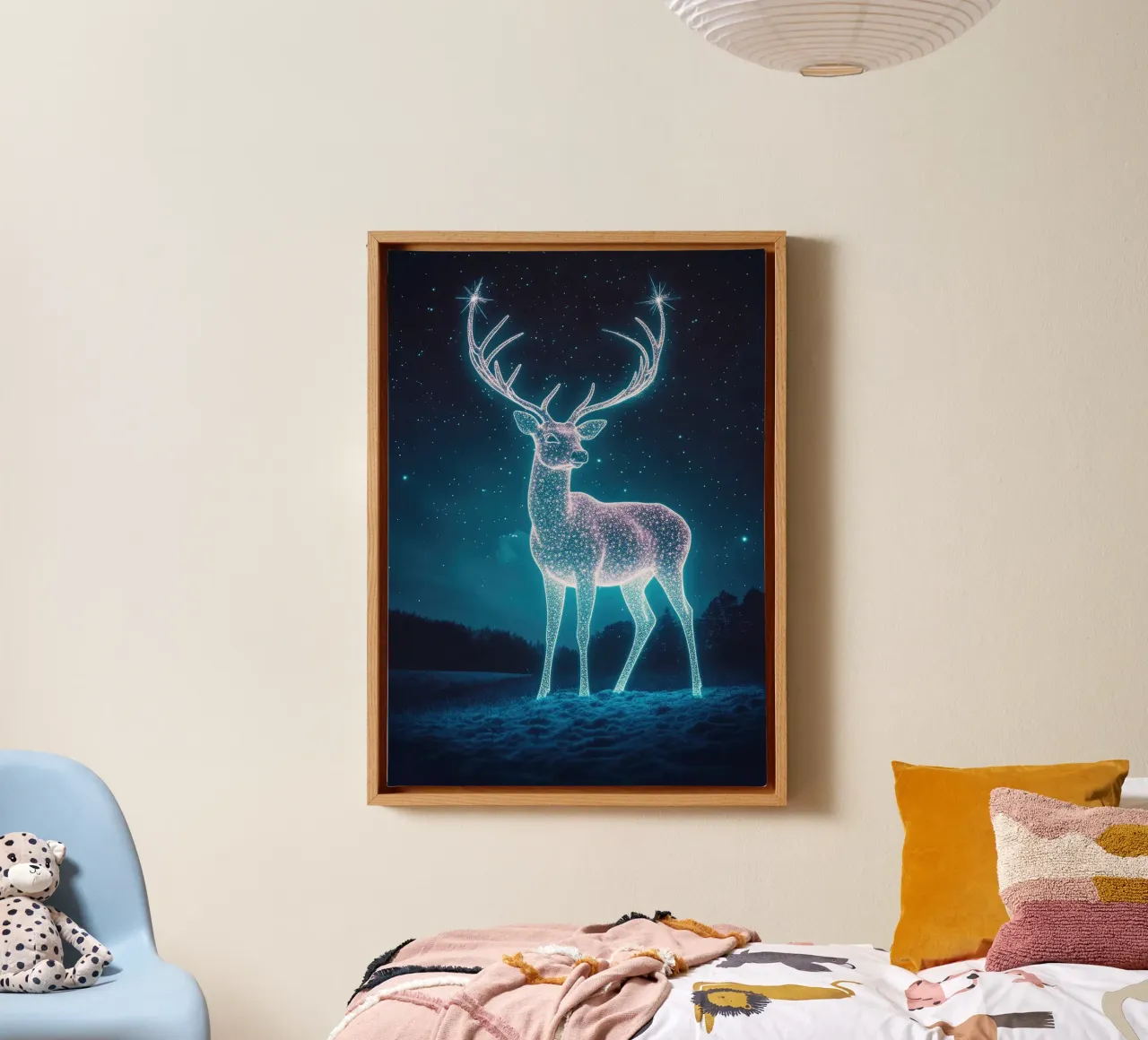 deer antlers night stars canvas by James Isaac Jackson