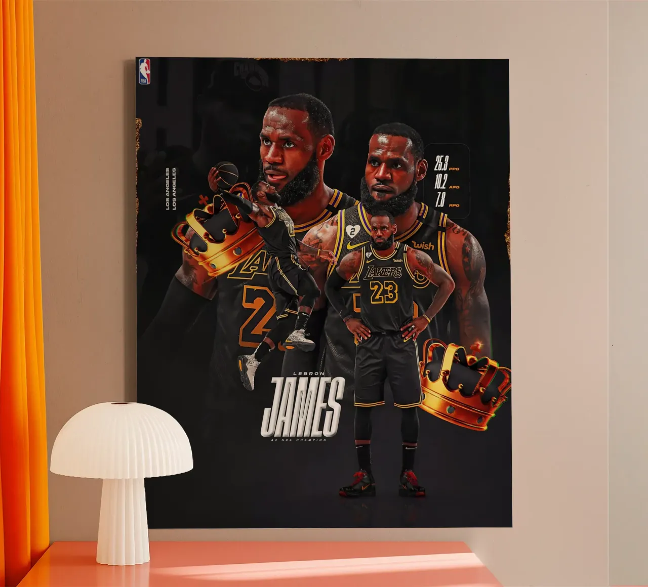 Lebron James tela con Cornice a cassetta da Agus Creative
