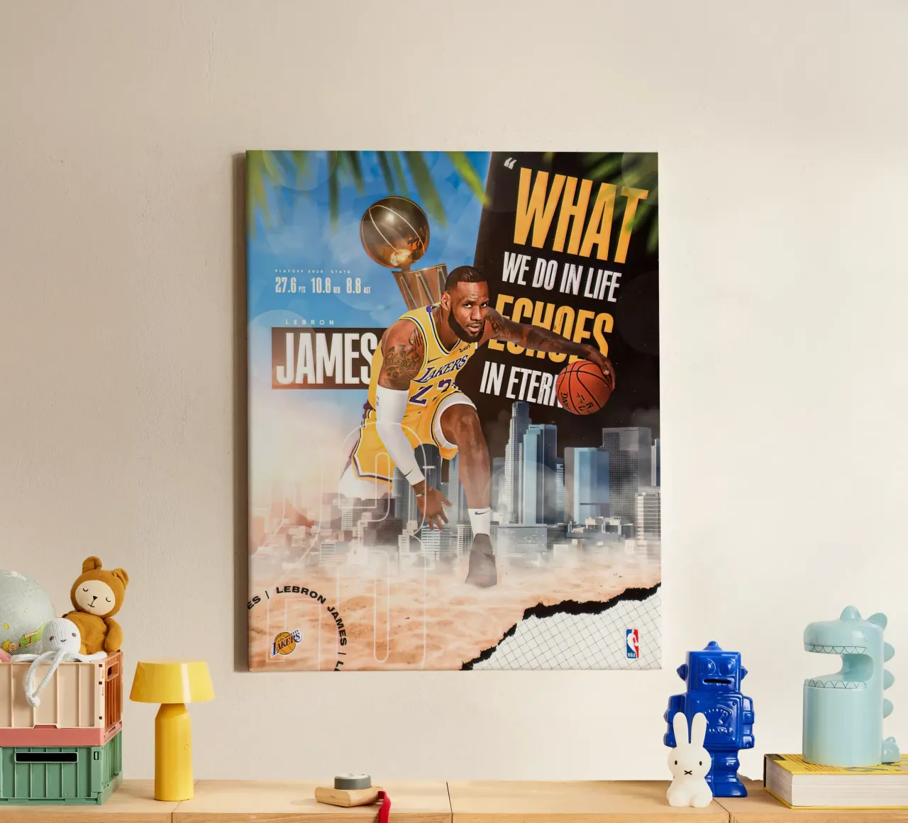 Lebron James tela con Cornice a cassetta da Agus Creative