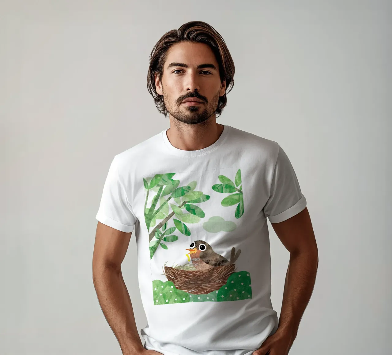 Vogelmutter in ihrem Nest T-Shirt von BABY ART PRINTS