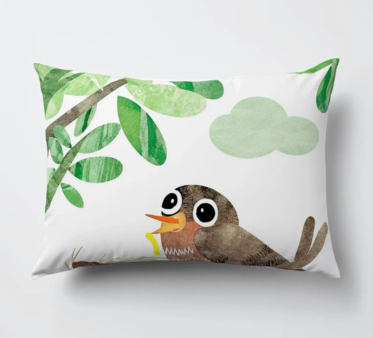 madre uccello nel suo nido cuscino da 🐹 BABY ART PRINTS