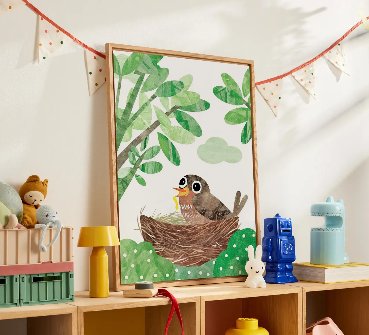 Vogelmutter in ihrem Nest Acryl-Glas von 🐹 BABY ART PRINTS