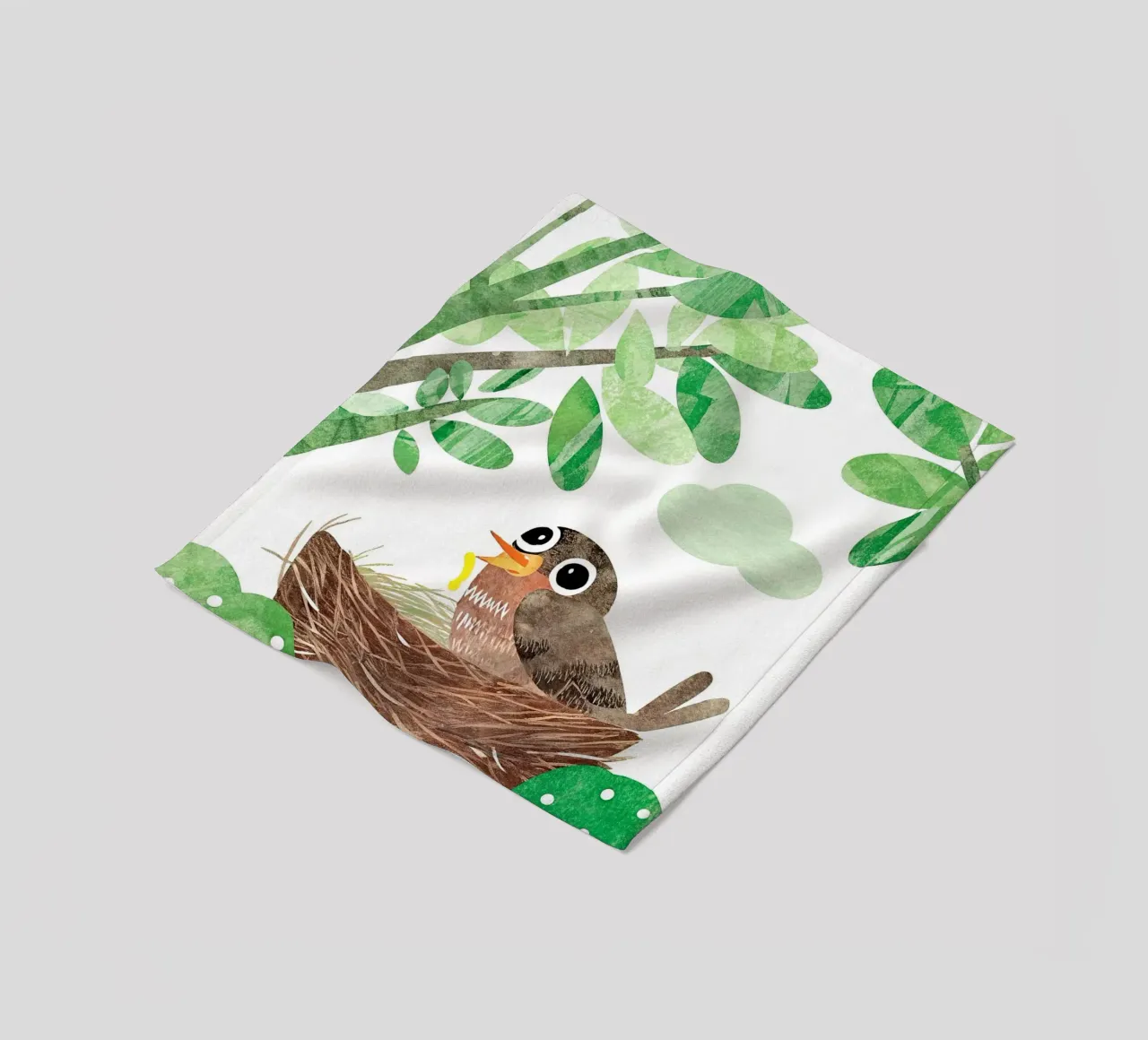 Vogelmutter in ihrem Nest Fleecedecke von BABY ART PRINTS