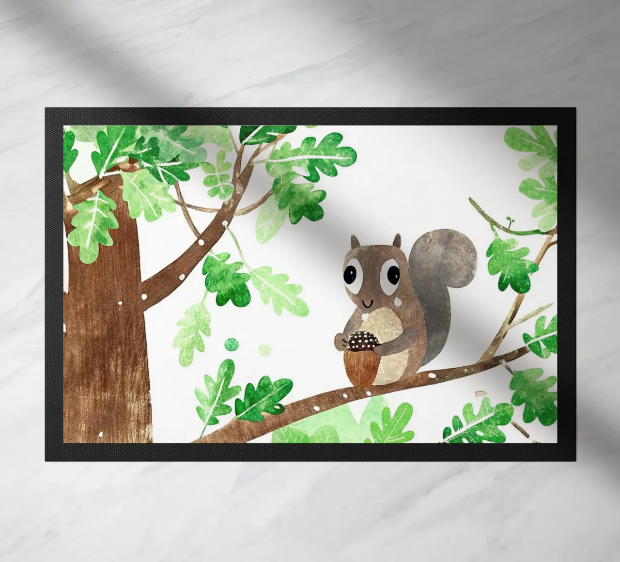 A very intelligent squirrel doormat by 🐹 BABY ART PRINTS