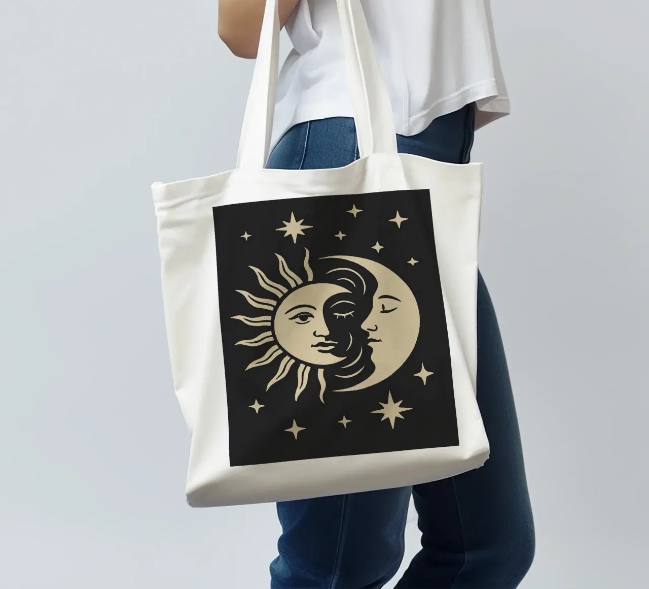 Sun And Moon borsa in juta da treechild