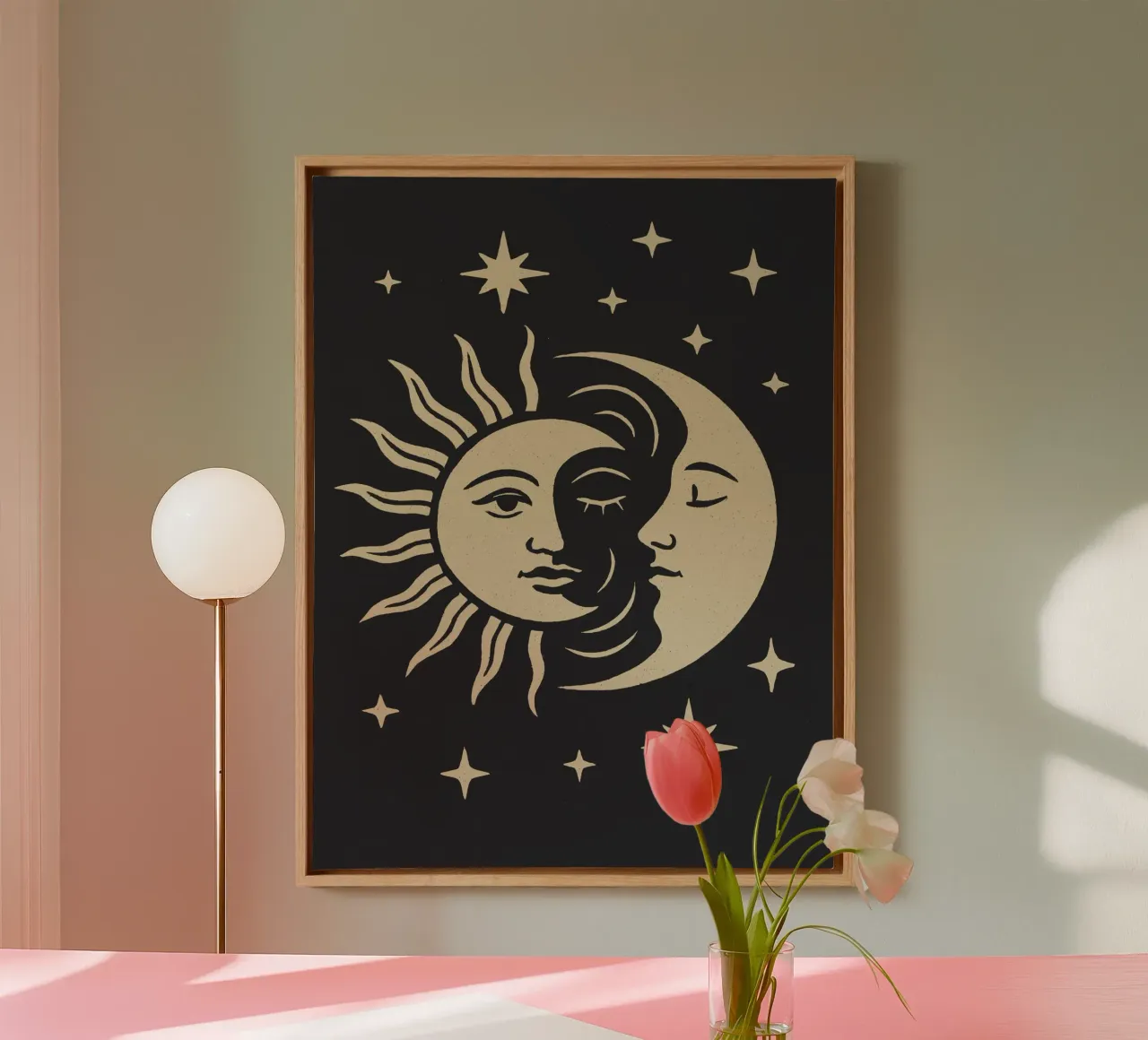 Sun And Moon tela con Cornice a cassetta da treechild