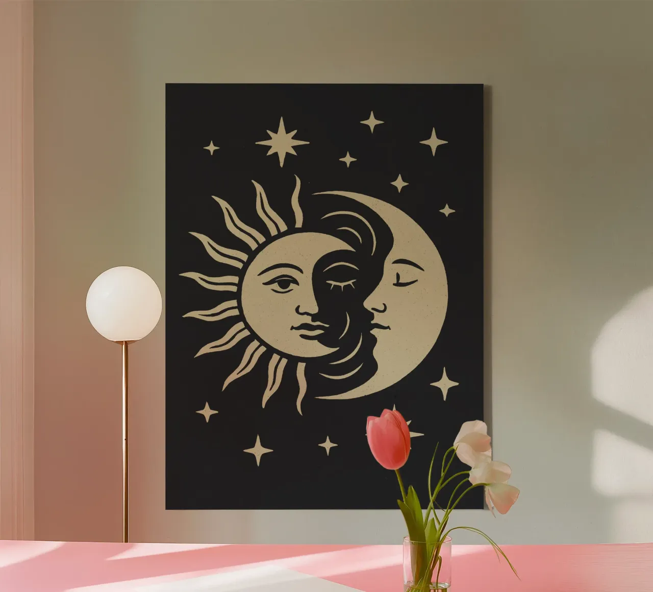 Sun And Moon tela con Cornice a cassetta da treechild