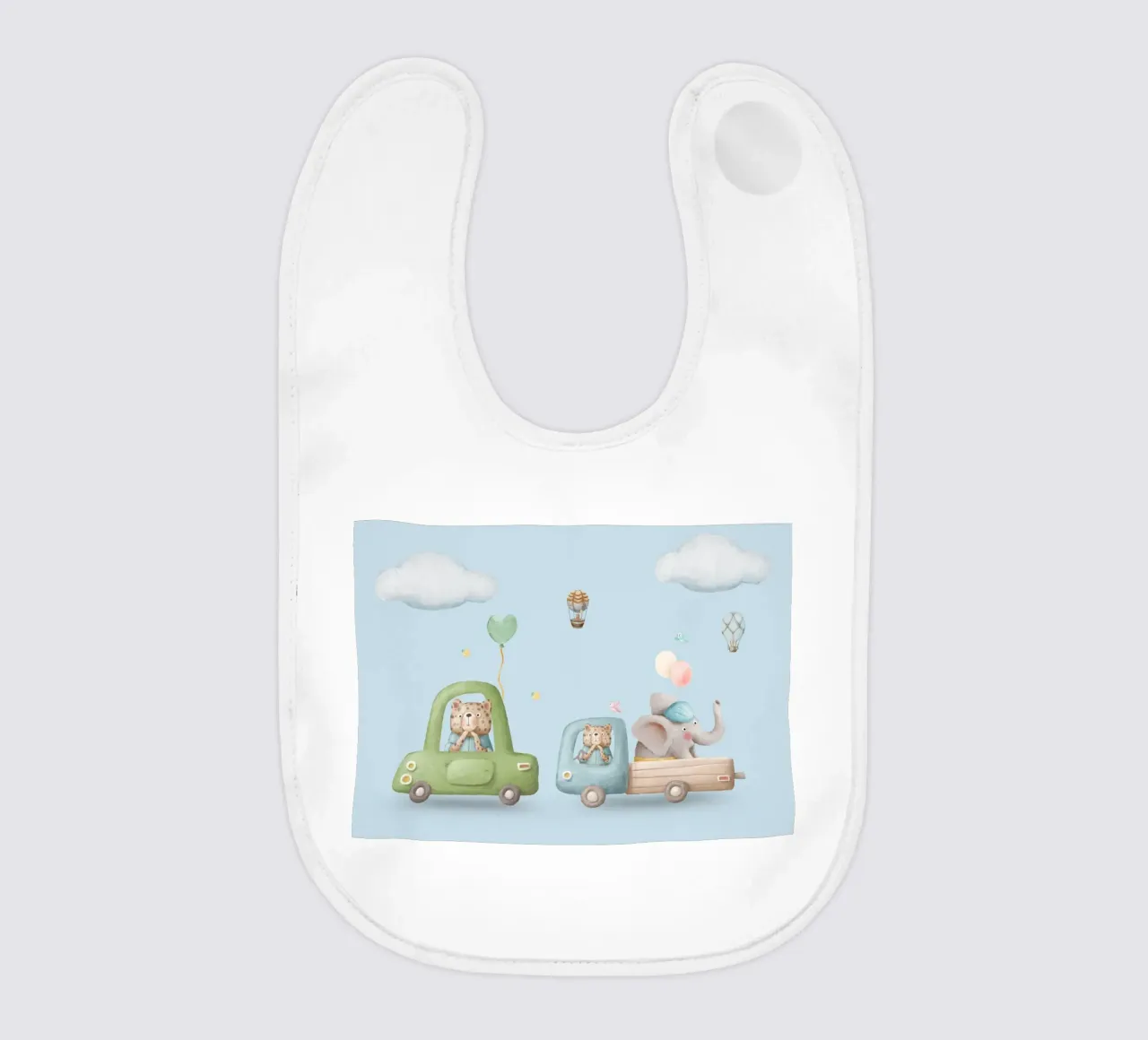 Whimsical Road Trip baby bib by Doodle Dreams Art
