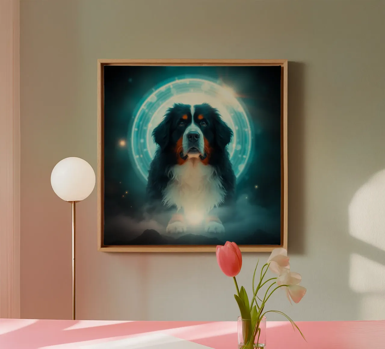 Beautiful Bernese Mountain Dog #8 canvas with Floater frame by Yumis.Beargang.and.Me