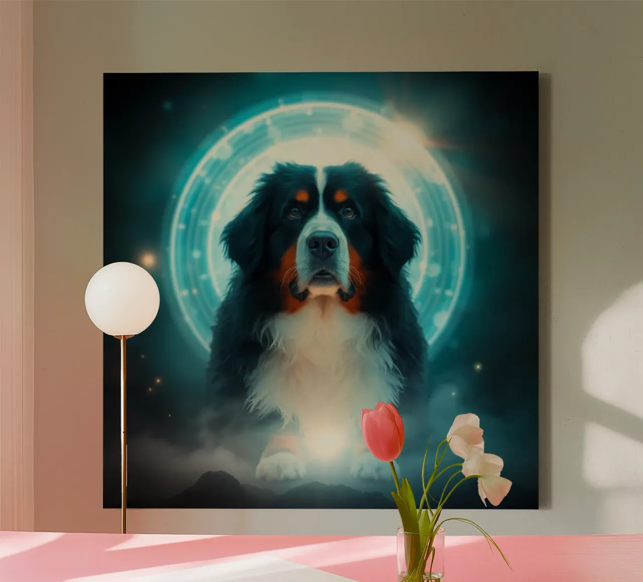 Beautiful Bernese Mountain Dog #8 canvas with Floater frame by Yumis.Beargang.and.Me