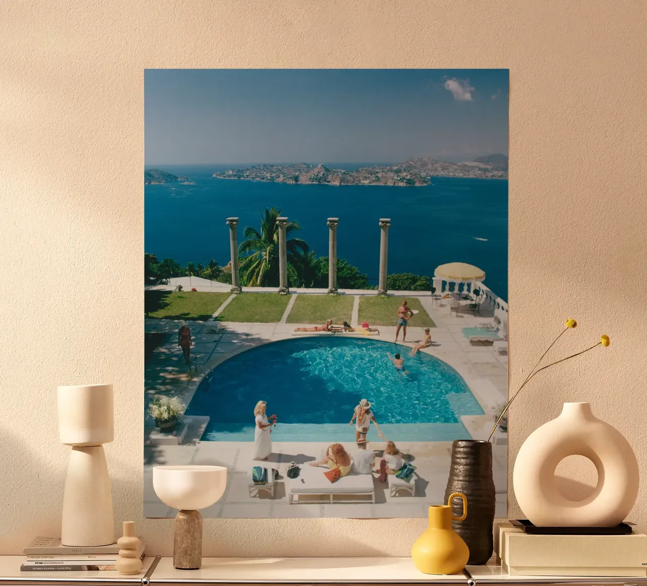 The pool at Villa Nirvana, Acapulco, Mexico. Old Acapulco ca hahnemühle by Popo Photograph