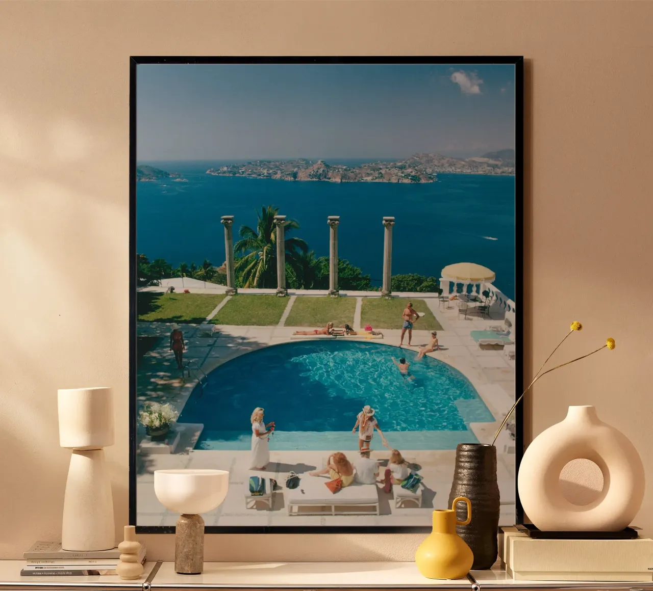 The pool at Villa Nirvana, Acapulco, Mexico. Old Acapulco ca hahnemühle by Popo Photograph