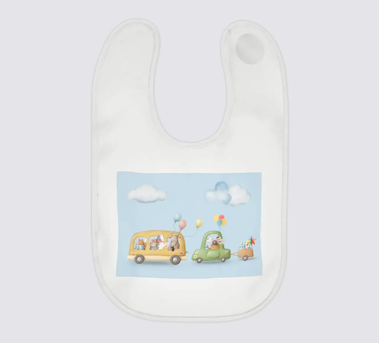 Ruote e baffi bavaglino da Doodle Dreams Art