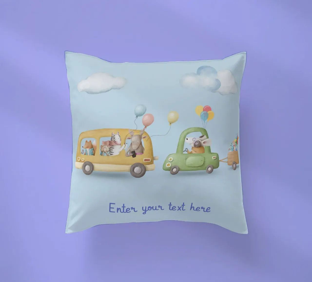Ruote e baffi cuscino da Doodle Dreams Art