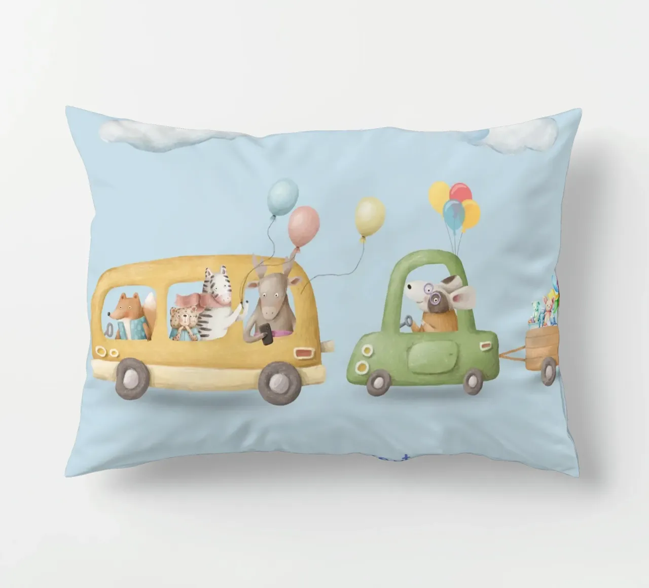 Ruote e baffi cuscino da Doodle Dreams Art