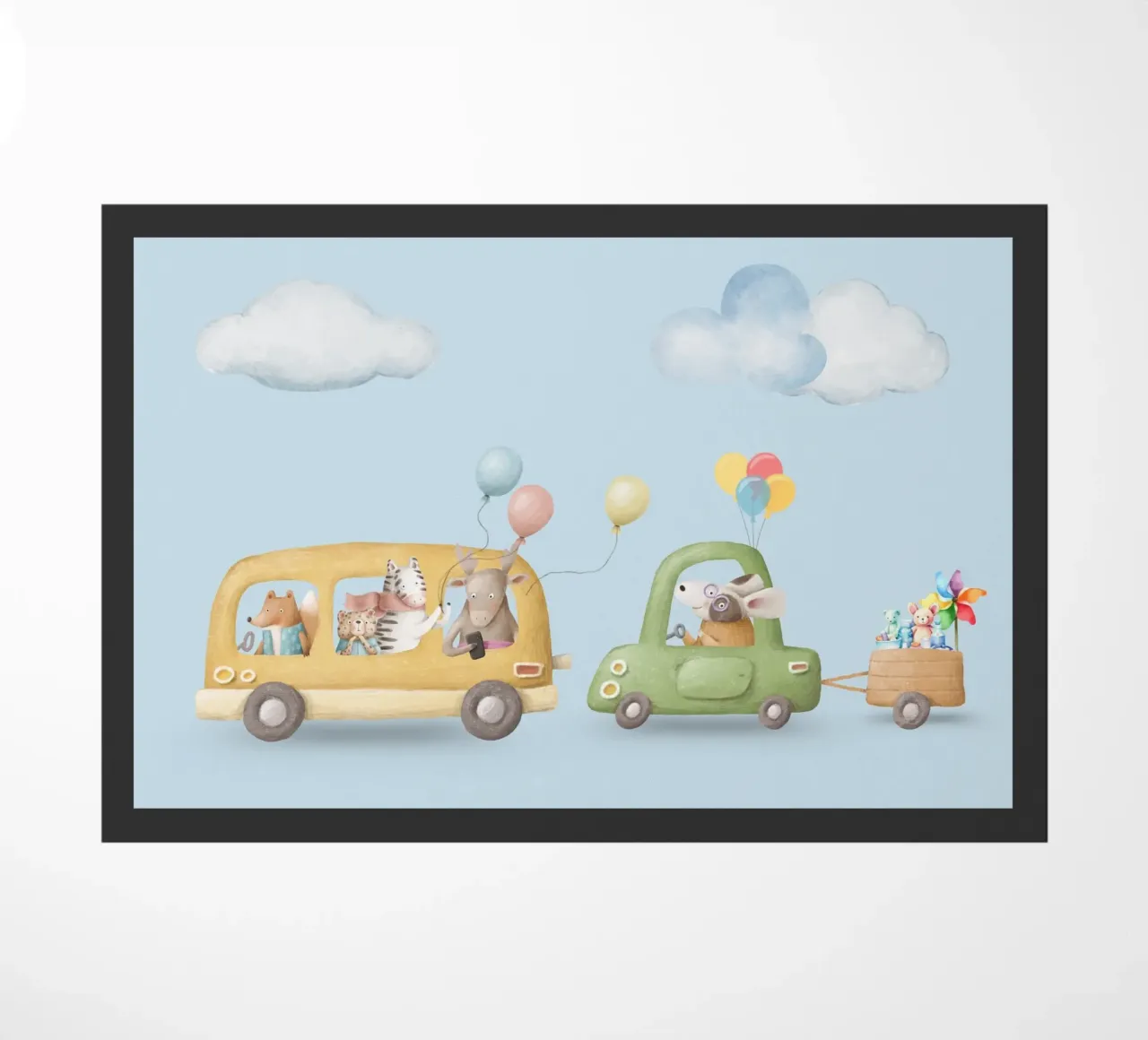 Ruote e baffi zerbino da Doodle Dreams Art