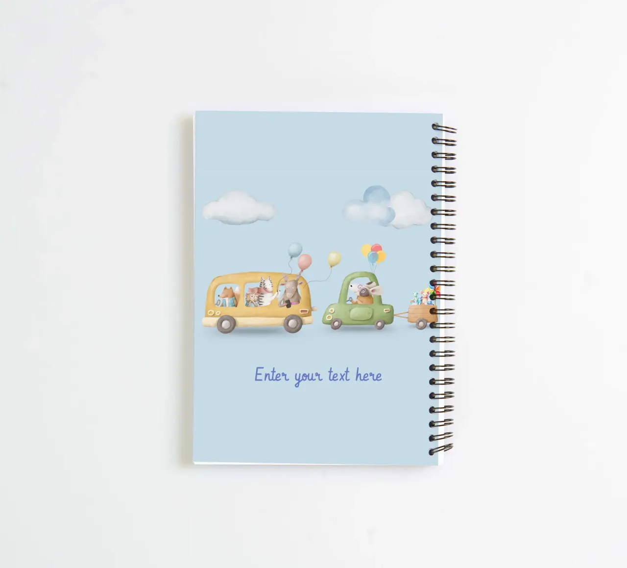Wheels and Whiskers spiral notebook by Doodle Dreams Art