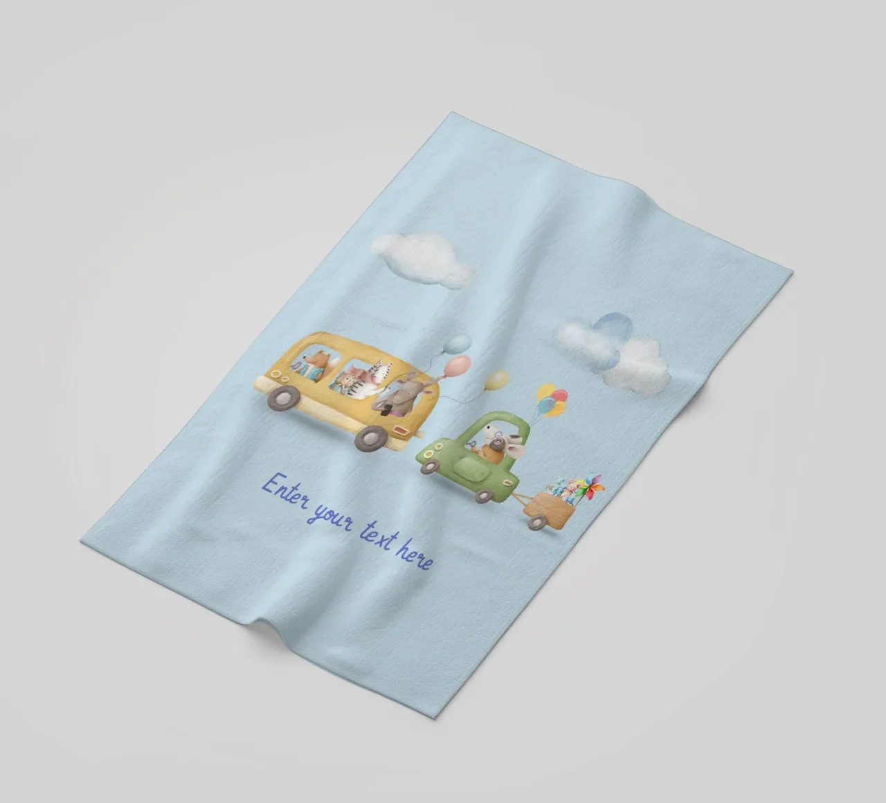 Ruote e baffi telo mare da Doodle Dreams Art