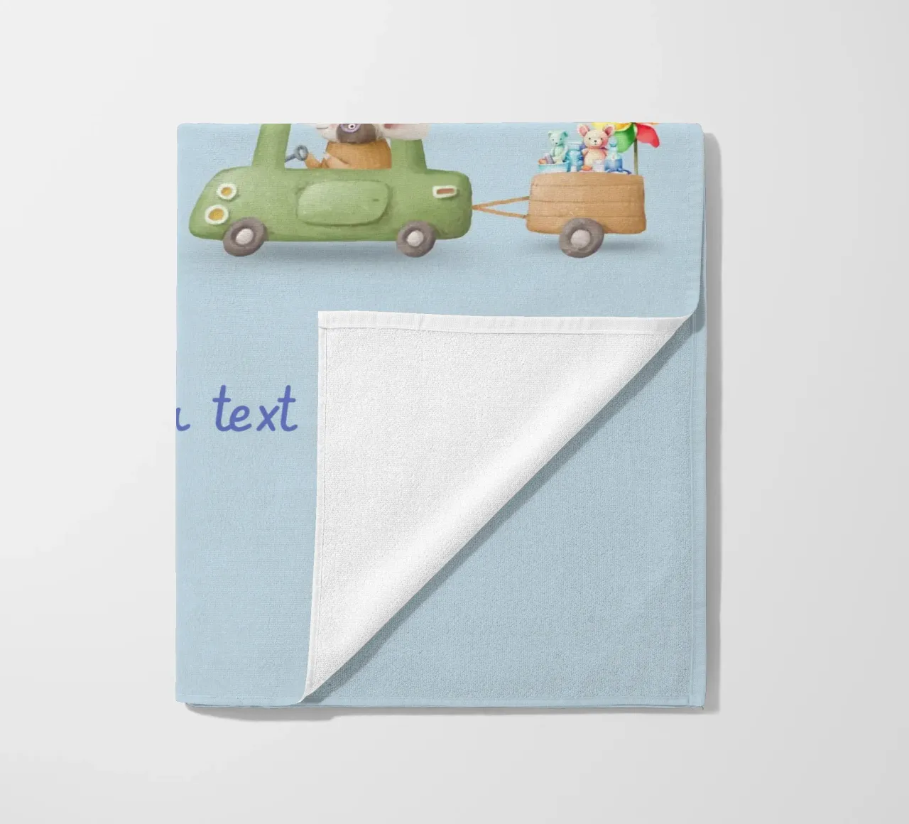 Ruote e baffi telo mare da Doodle Dreams Art