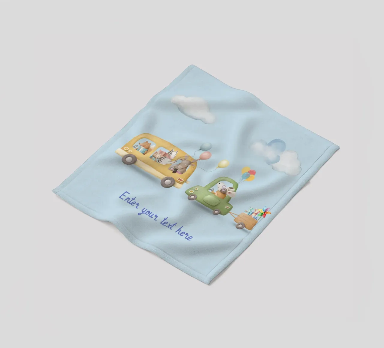 Wheels and Whiskers fleece blanket by Doodle Dreams Art