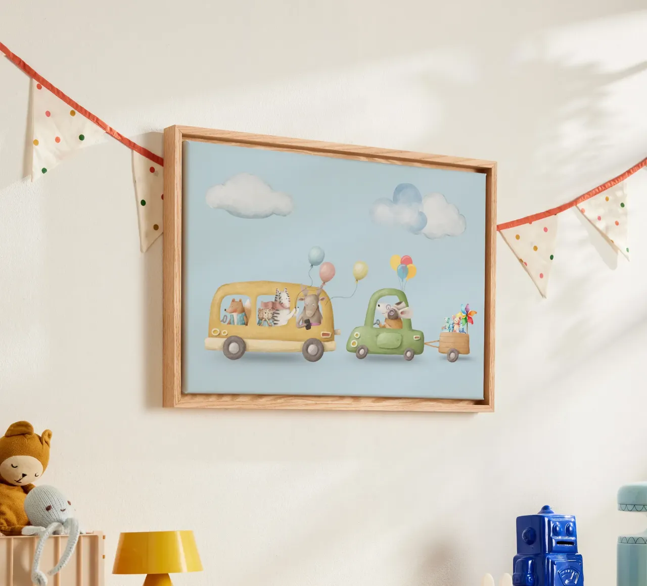 Wheels and Whiskers canvas by Doodle Dreams Art