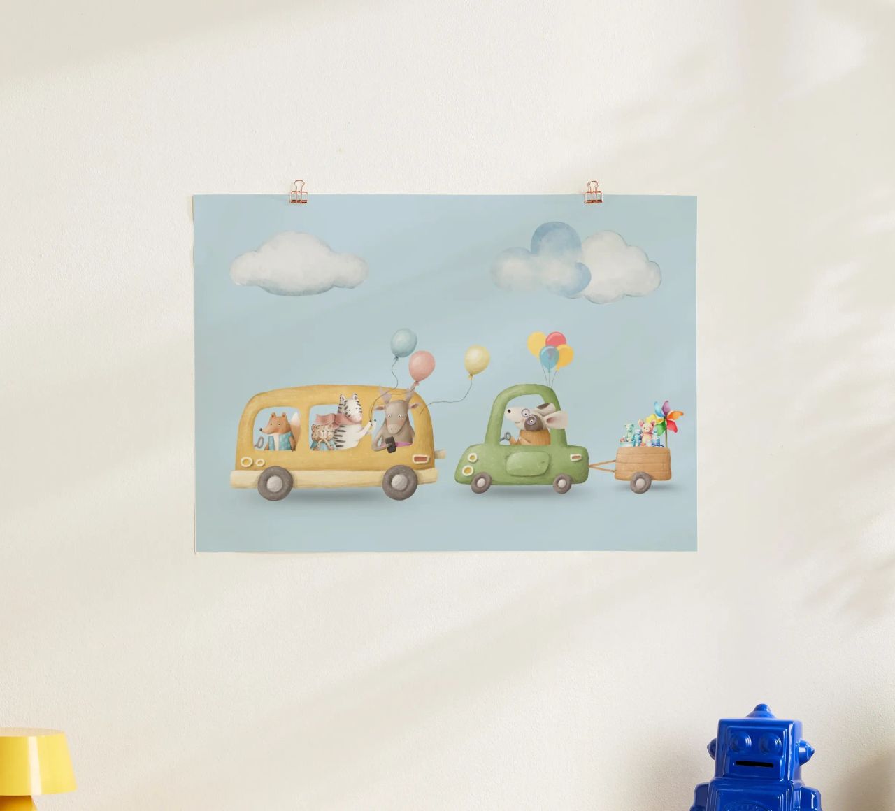 Ruote e baffi poster da Doodle Dreams Art