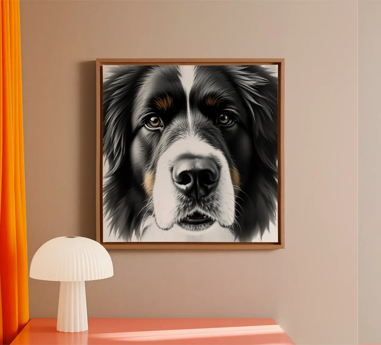 Beautiful Bernese Mountain Dog #10 canvas with Floater frame by Yumis.Beargang.and.Me