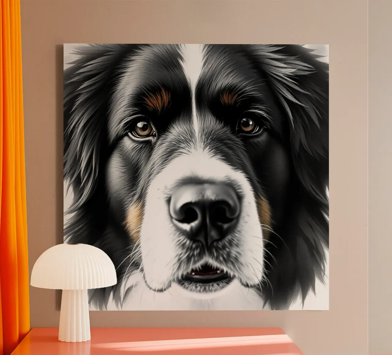Beautiful Bernese Mountain Dog #10 canvas with Floater frame by Yumis.Beargang.and.Me