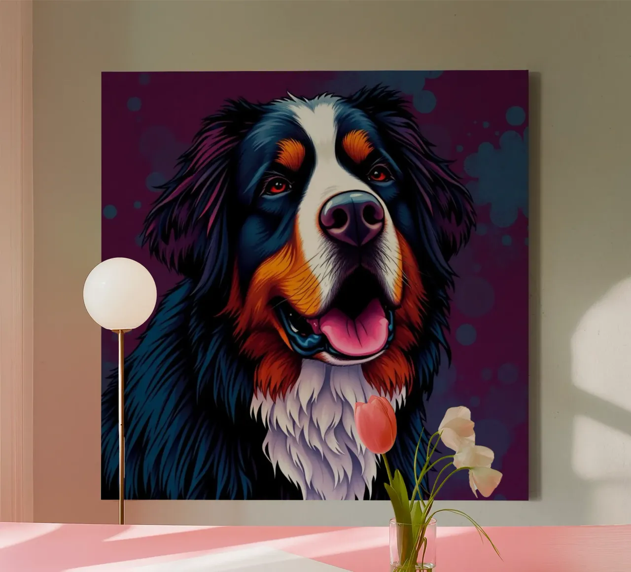 Beautiful Bernese Mountain Dog #11 canvas with Floater frame by Yumis.Beargang.and.Me