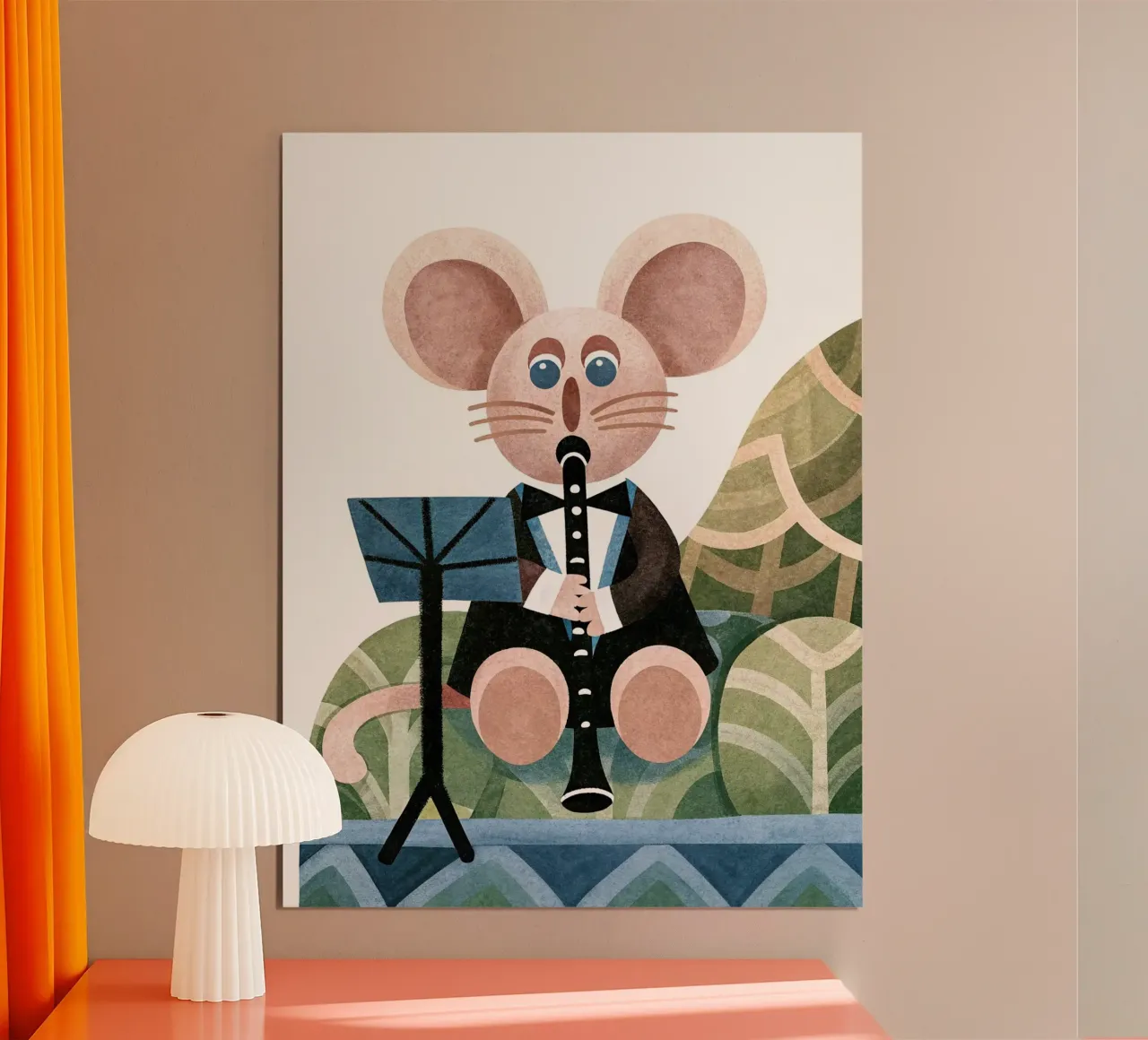 Il topo che suona il flauto poster con telaio in plastica da 🐹 BABY ART PRINTS