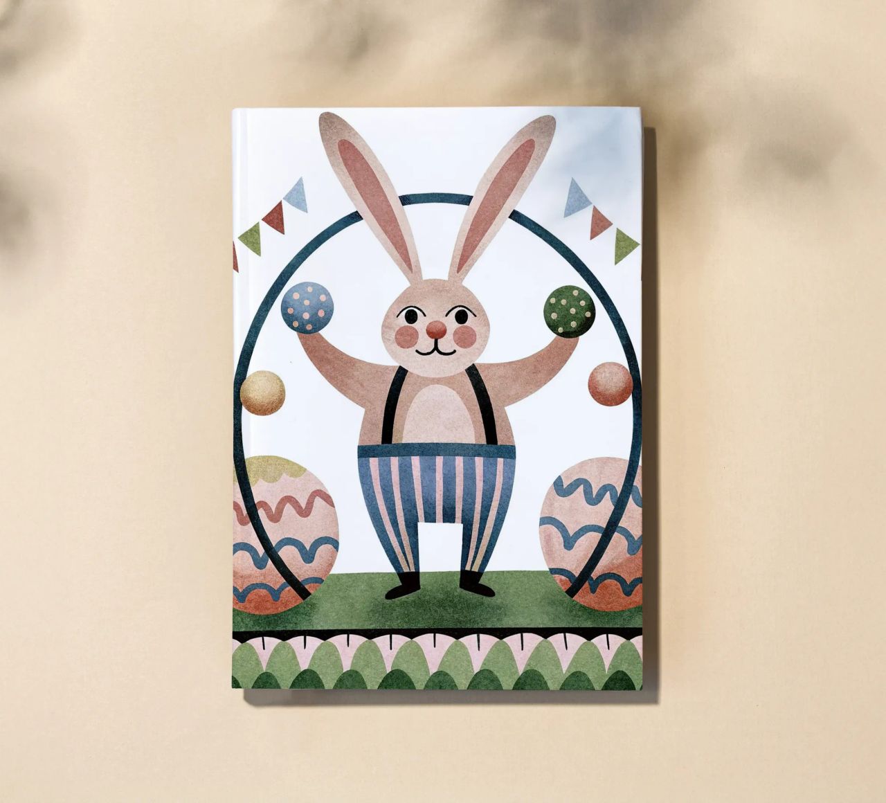 The juggling rabbit notebook by BABY ART PRINTS