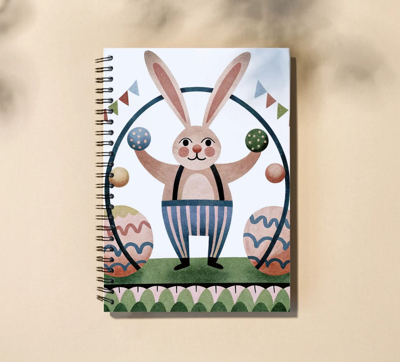 The juggling rabbit spiral notebook by BABY ART PRINTS