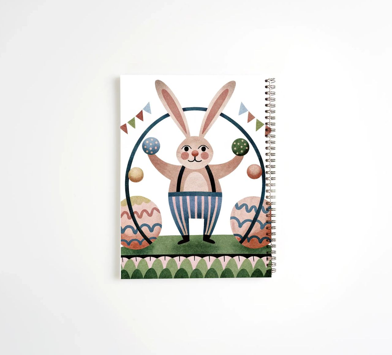 The juggling rabbit spiral notebook by BABY ART PRINTS