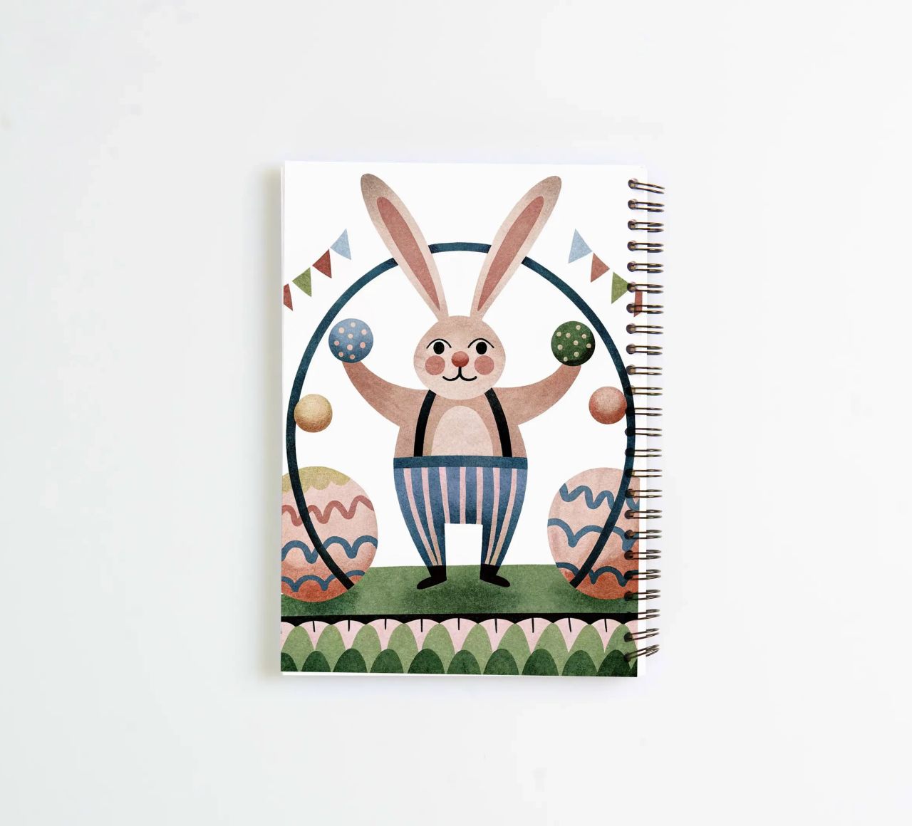 The juggling rabbit spiral notebook by BABY ART PRINTS