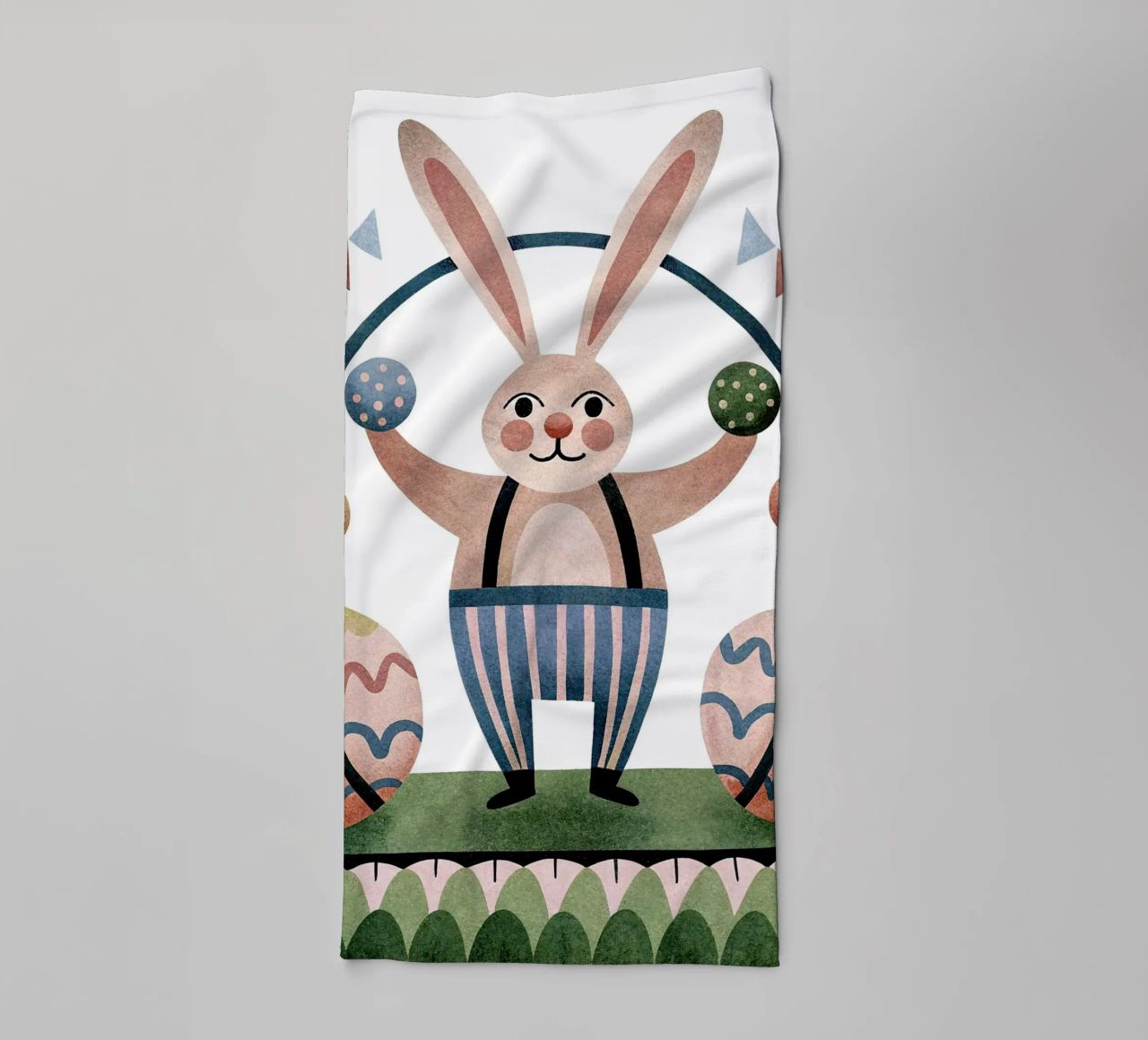 The juggling rabbit towel by BABY ART PRINTS