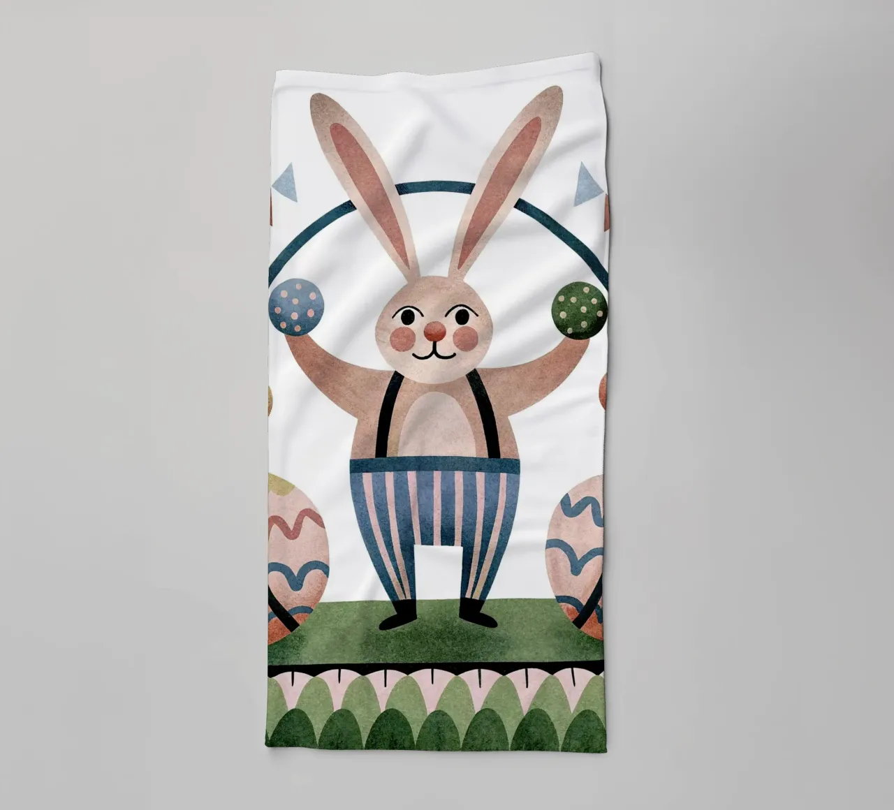 Le lapin jongleur serviette de bain de BABY ART PRINTS