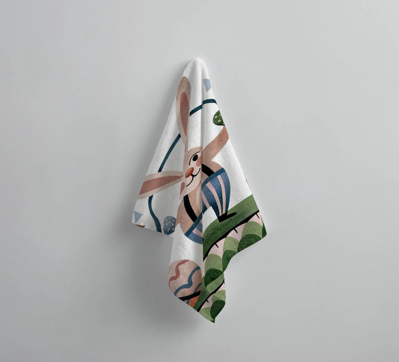 The juggling rabbit towel by BABY ART PRINTS