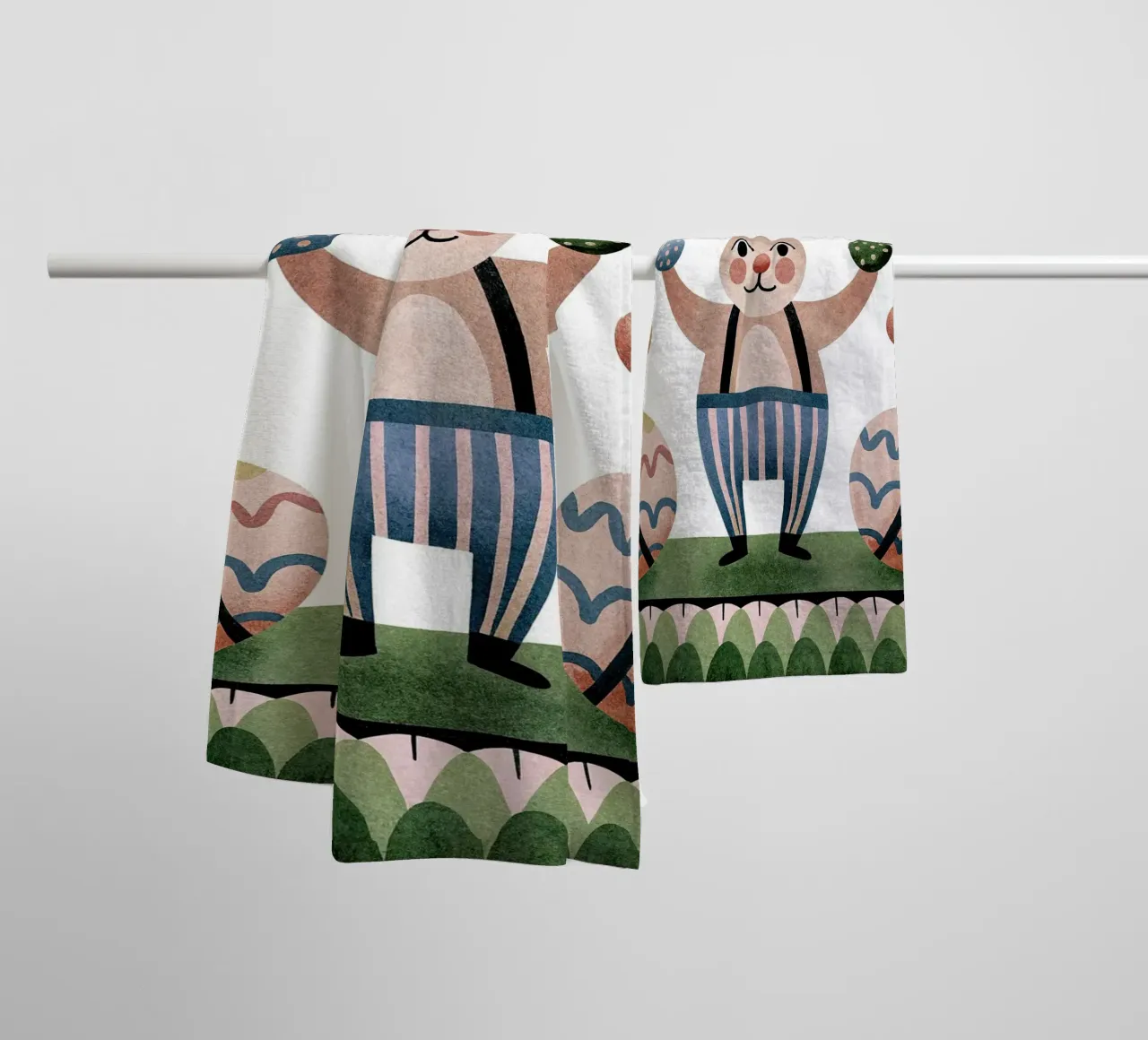 Le lapin jongleur serviette de bain de BABY ART PRINTS
