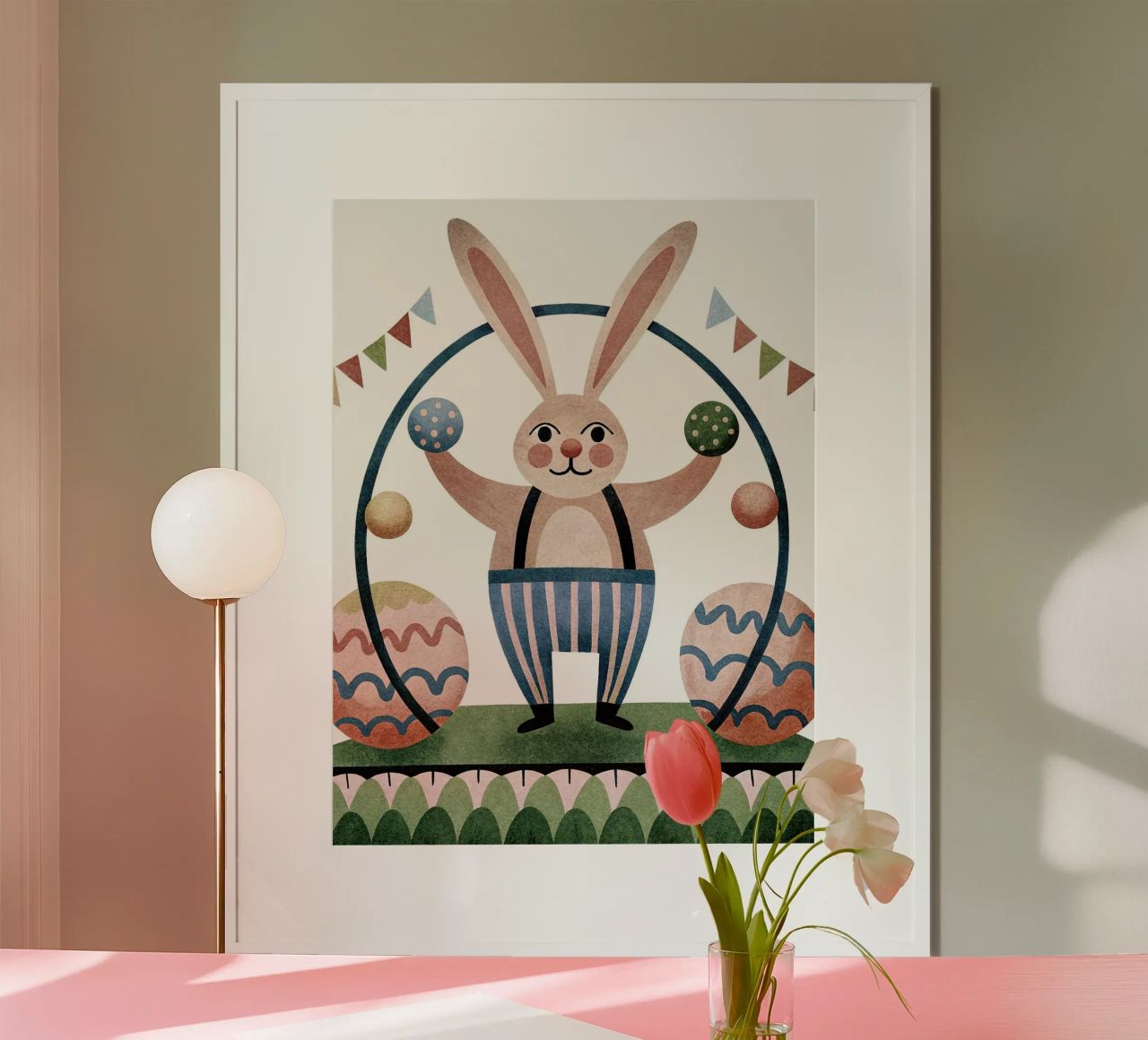 The juggling rabbit poster by BABY ART PRINTS