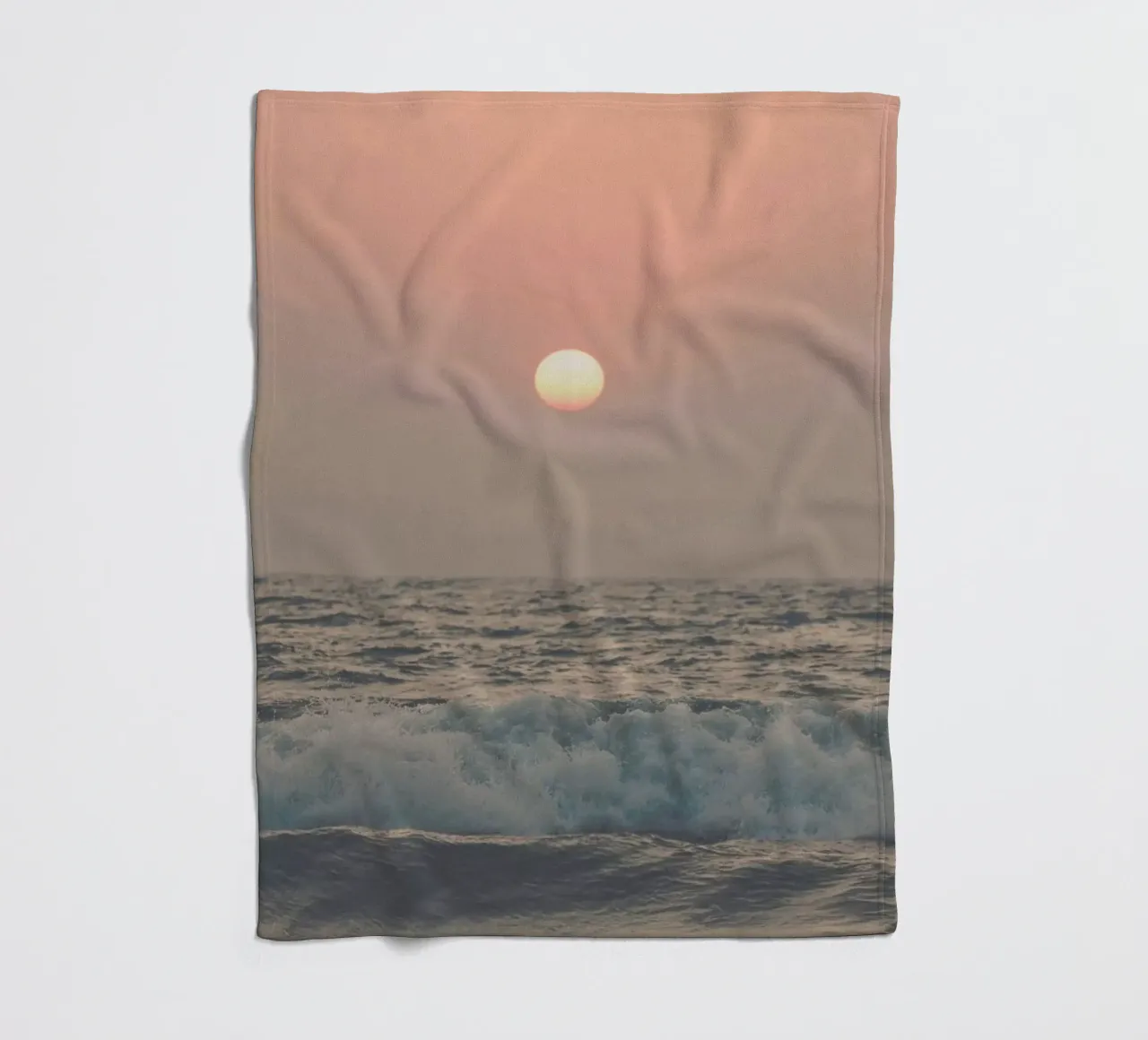 Pink Beach Sunset fleece blanket by Victoria Frost