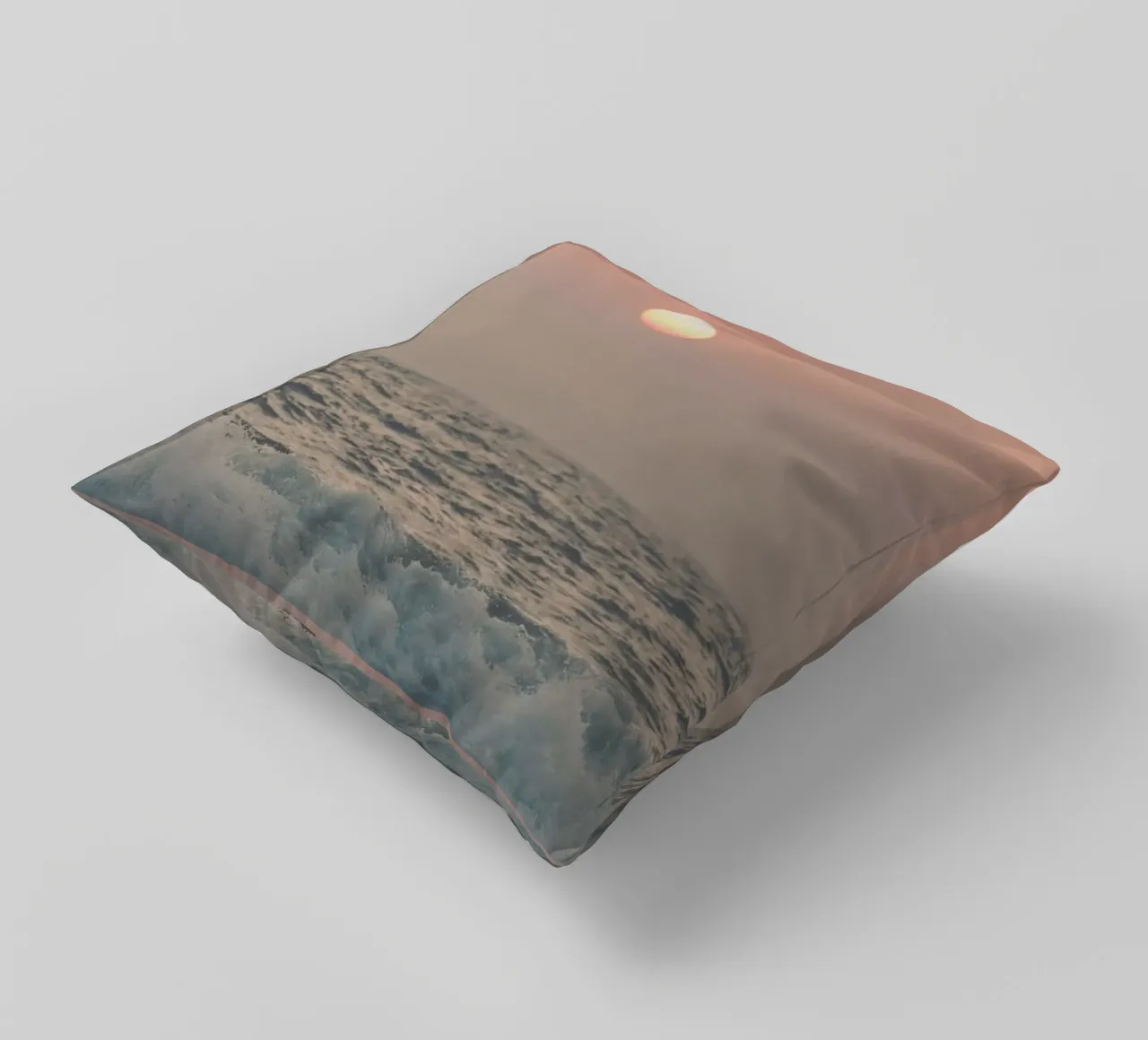Pink Beach Sunset Kissen von Victoria Frost