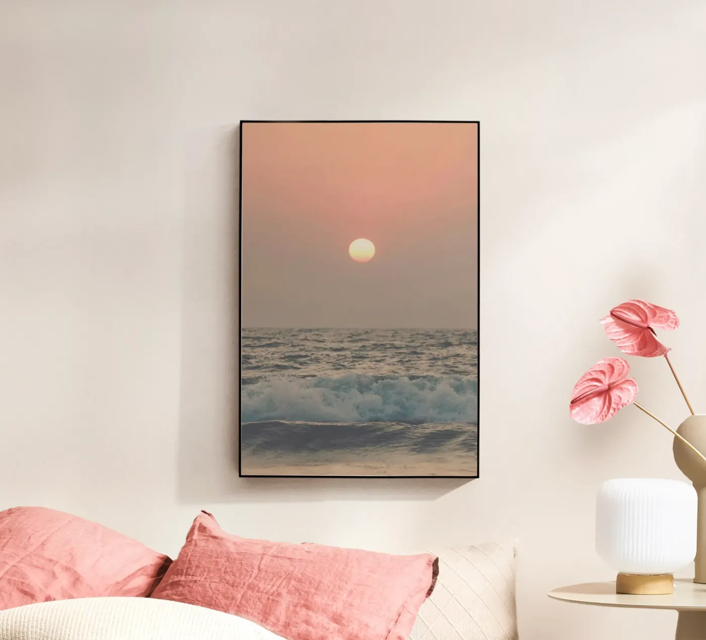Pink Beach Sunset Acryl-Glas von Victoria Frost