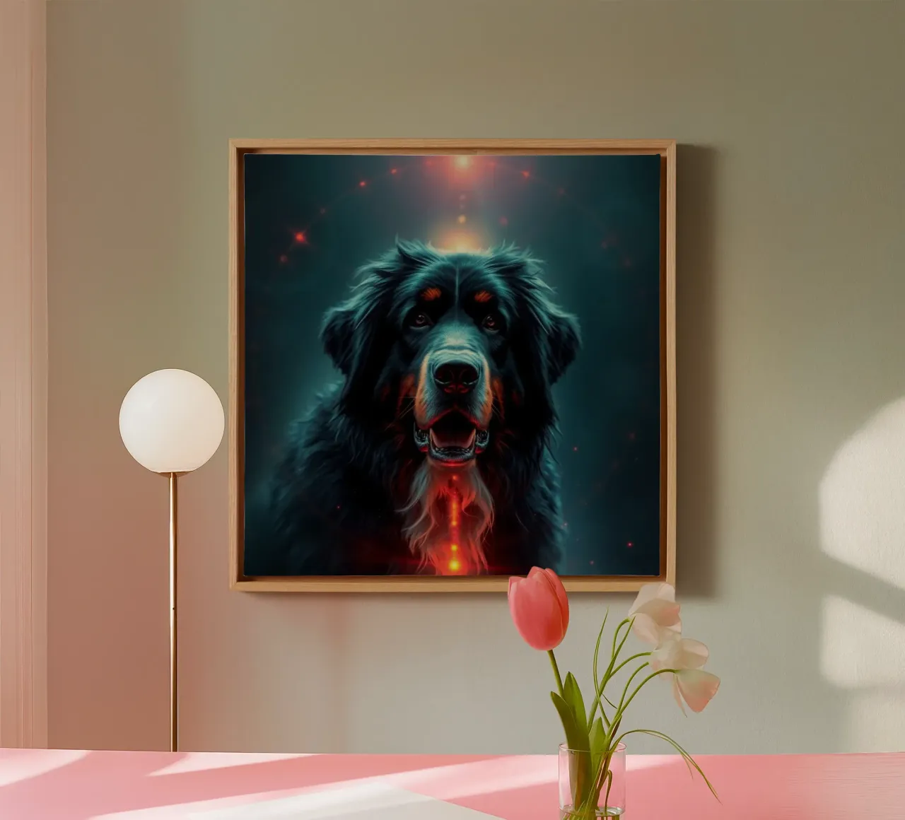 Beautiful Bernese Mountain Dog #13 canvas with Floater frame by Yumis.Beargang.and.Me