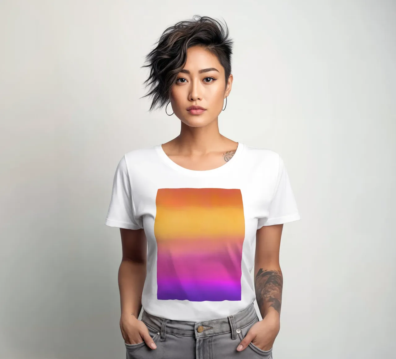 Metamorphosis - Gradient Pink Joy women's fitted t-shirt by Petra Lang