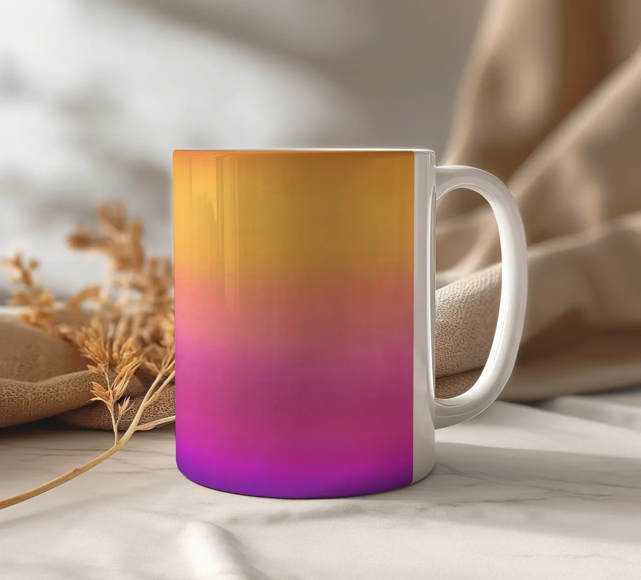 Metamorphosis - Gradient Pink Joy ceramic mug by Petra Lang