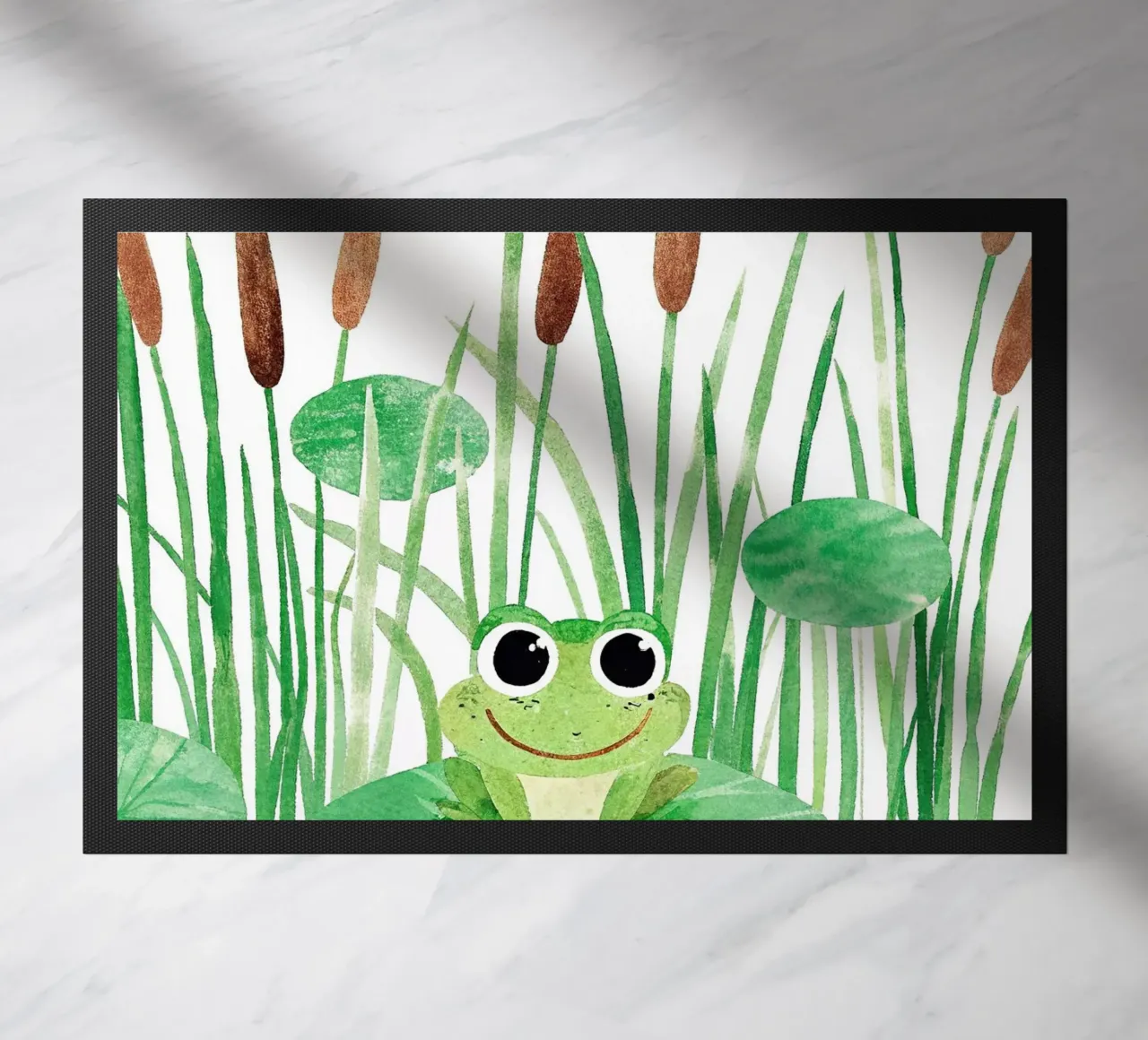 Una piccola rana molto felice zerbino da 🐹 BABY ART PRINTS