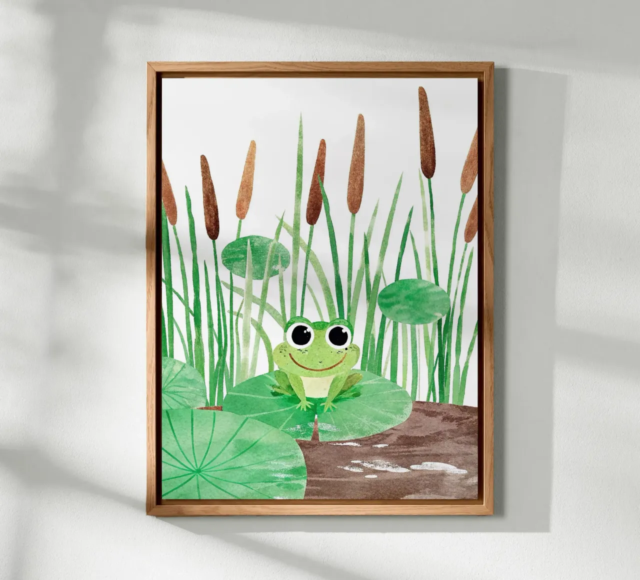 Ein sehr glücklicher kleiner Frosch Alu-Dibond von 🐹 BABY ART PRINTS